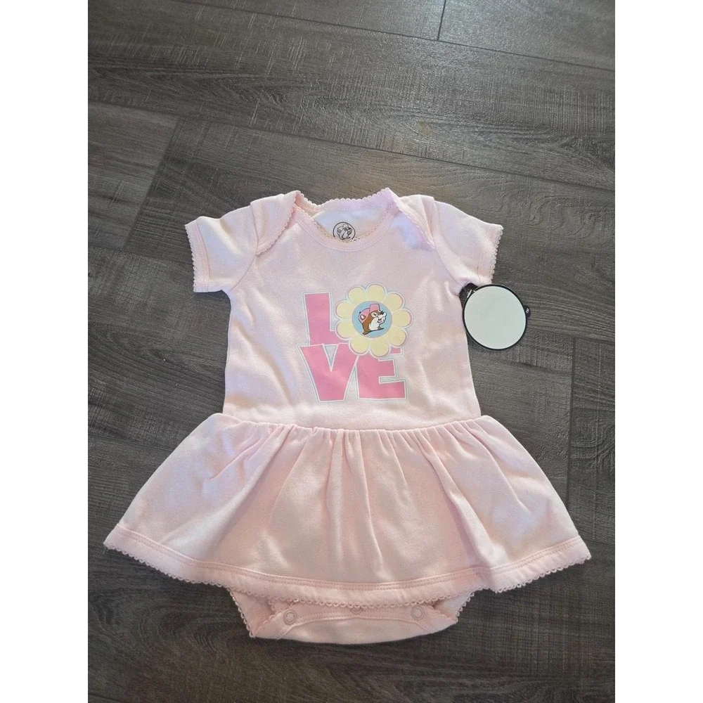 Buc-ee's baby girl Skirted romper 3 mos